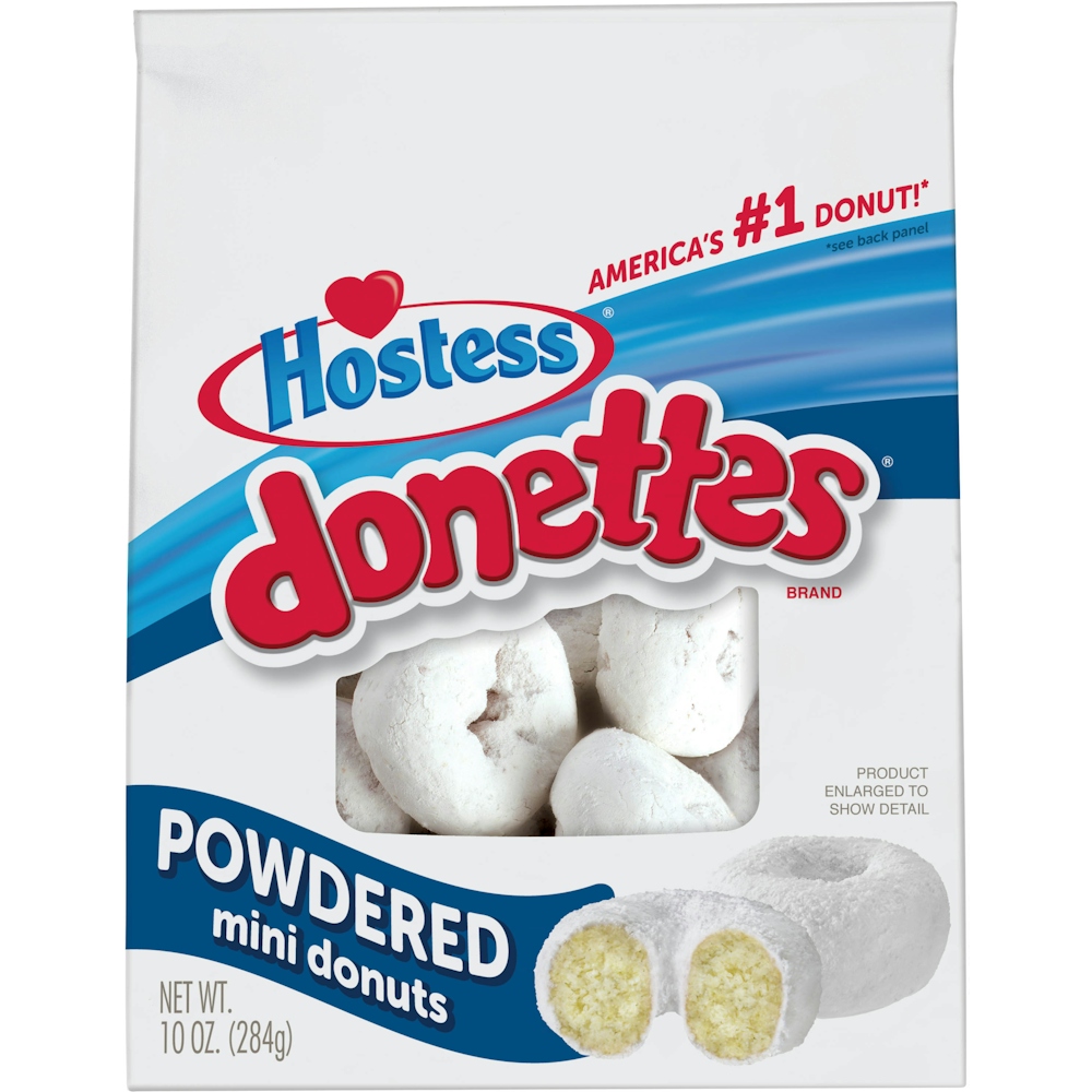 Photo of Hostess Donettes Powdered Sugar Mini Donuts 10.5oz Bag