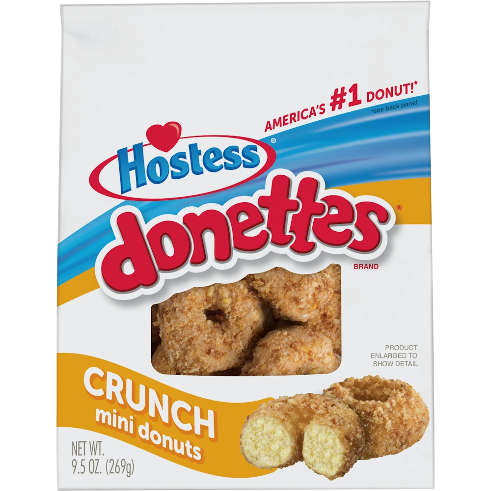 Photo of Hostess Donettes, Crunch Mini Donuts, 9.5 Oz. Bag