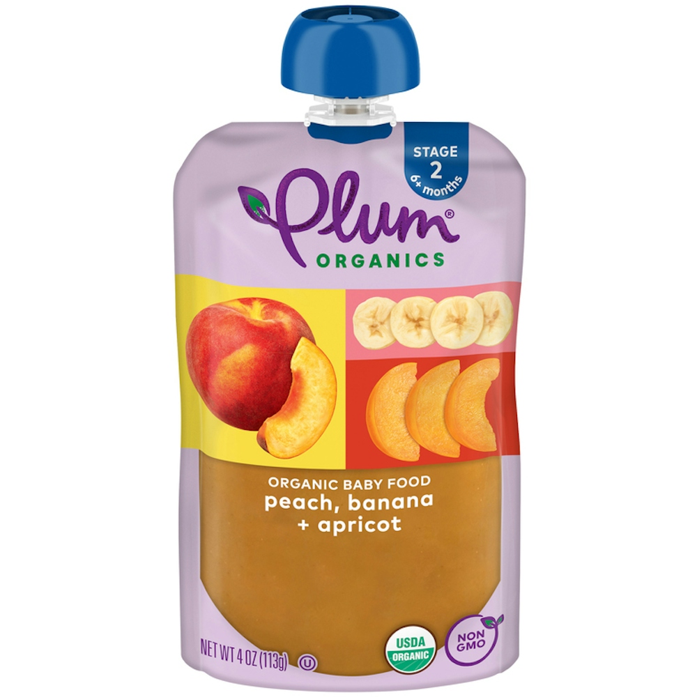 Photo of Plum Organics Stage 2 Organic Baby Food Peach Banana Apricot 4oz Pouch