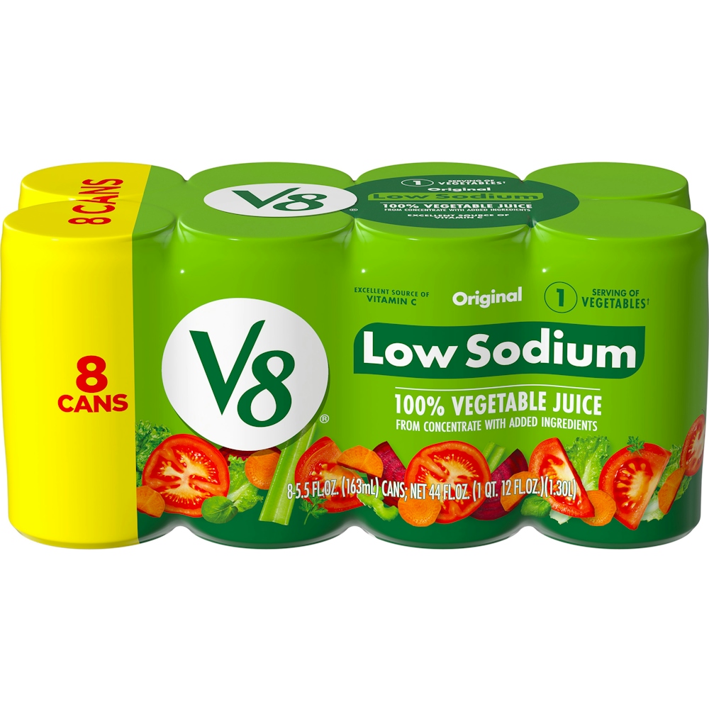 V8 Original Low Sodium 100% Vegetable Juice - 8pk/5.5 Fl Oz Cans
