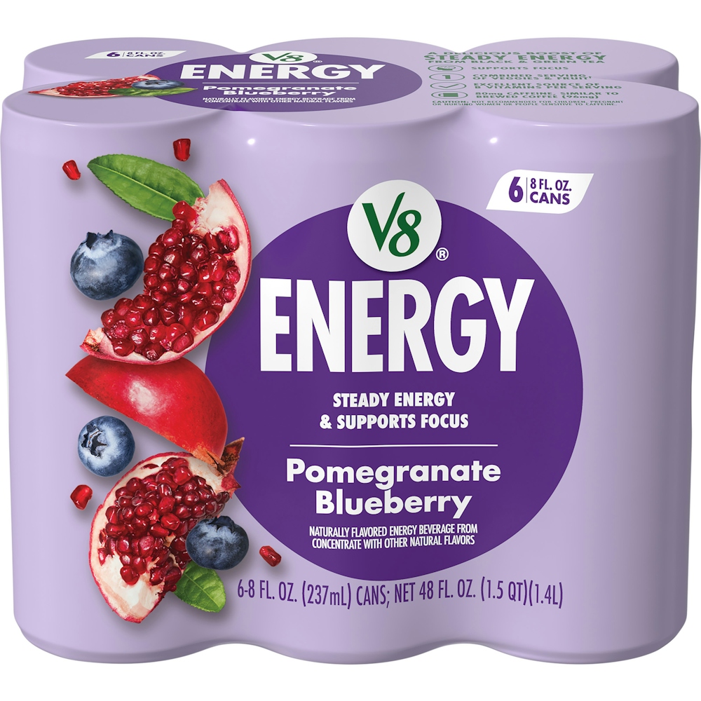 Photo of V8 Energy Pomegranate Blueberry Juice Drink 6 - 8 Fl Oz Cans