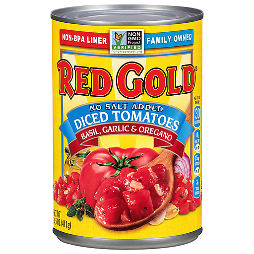 Red Gold Italian Diced Tomatoes No Salt Added 14.5Oz