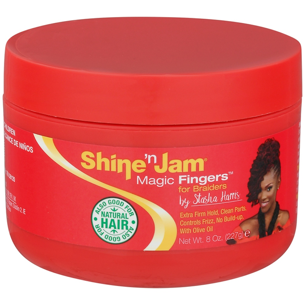 Photo of Ampro Shine N Jam Magic Fingers For Braiders Extra Firm Hold 237ml
