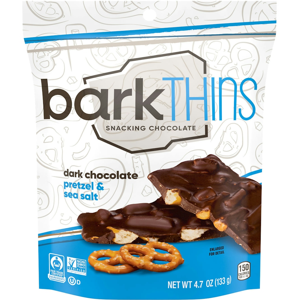 Photo of barkTHINS Dark Chocolate Pretzel With Sea Salt Snacking Chocolate, Halloween, 4.7 Oz, Bag