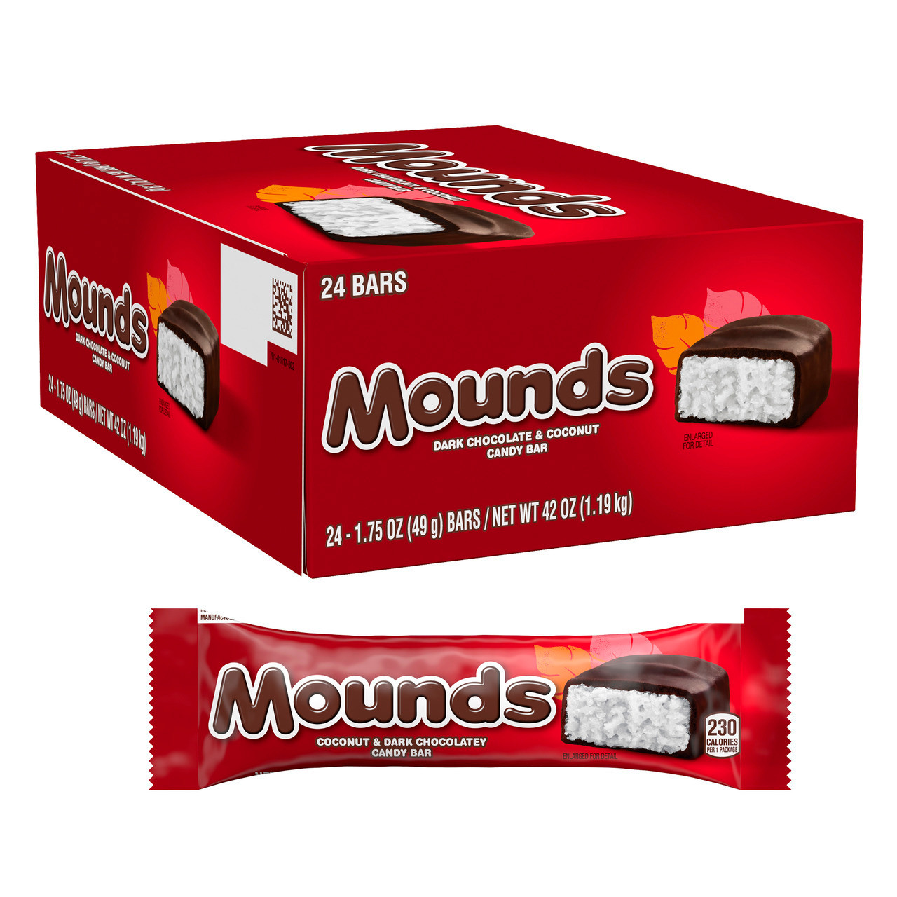 Photo of Mounds Dark Chocolate And Coconut Candy, Gluten Free, 1.75 Oz, Bar