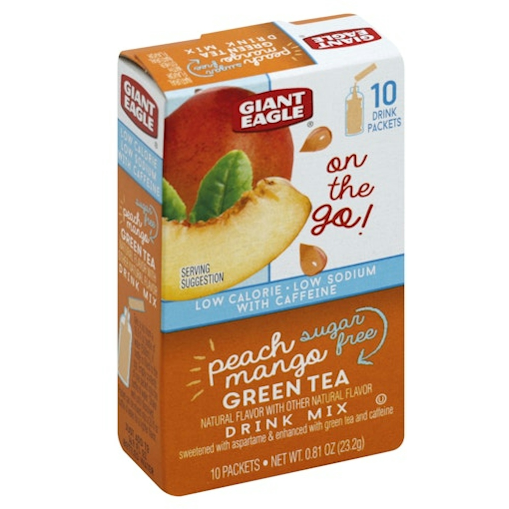 Peach Mango Green Tea Flavor Sugar Free Drink Mix with Caffeine, Peach Mango Green Tea