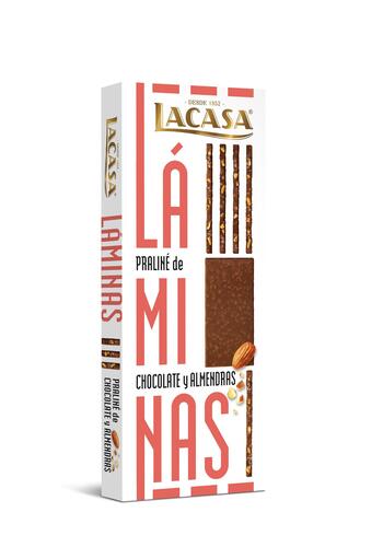 LAMINAS CHOC.PRALINE ALMENDRA LACASA 128