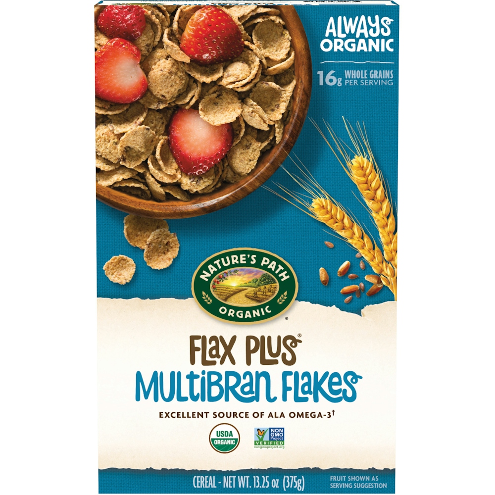 Nature's Path Flax Plus Organic Multibran Flakes Cereal, 13.25 Oz