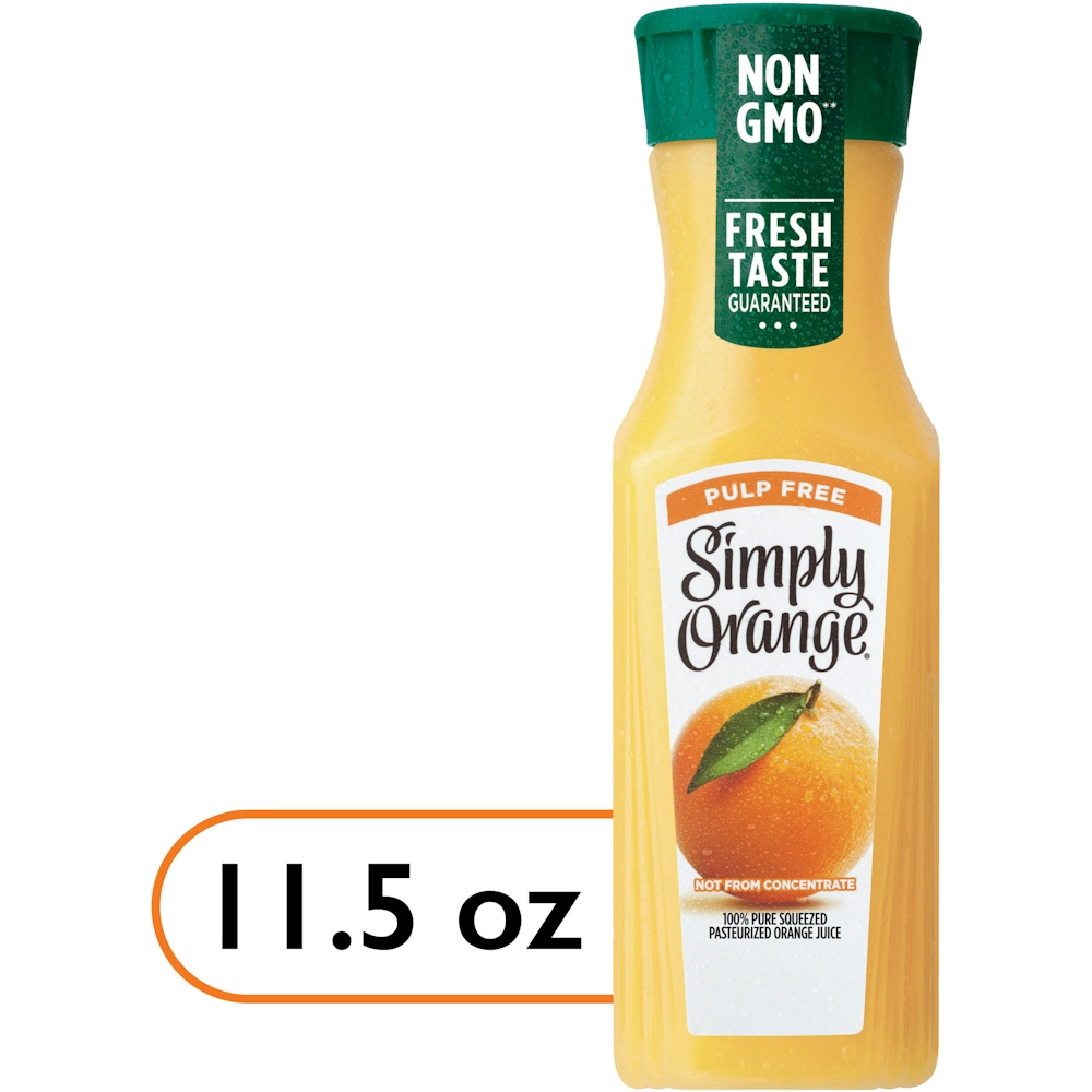 Photo of Simply Orange Pulp Free Juice Bottle, 11.5 Fl Oz