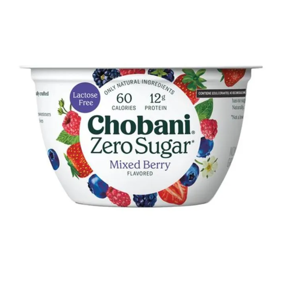 Chobani Zero Sugar Mixed Berry Nonfat Greek Yogurt - 5.3oz — UPC