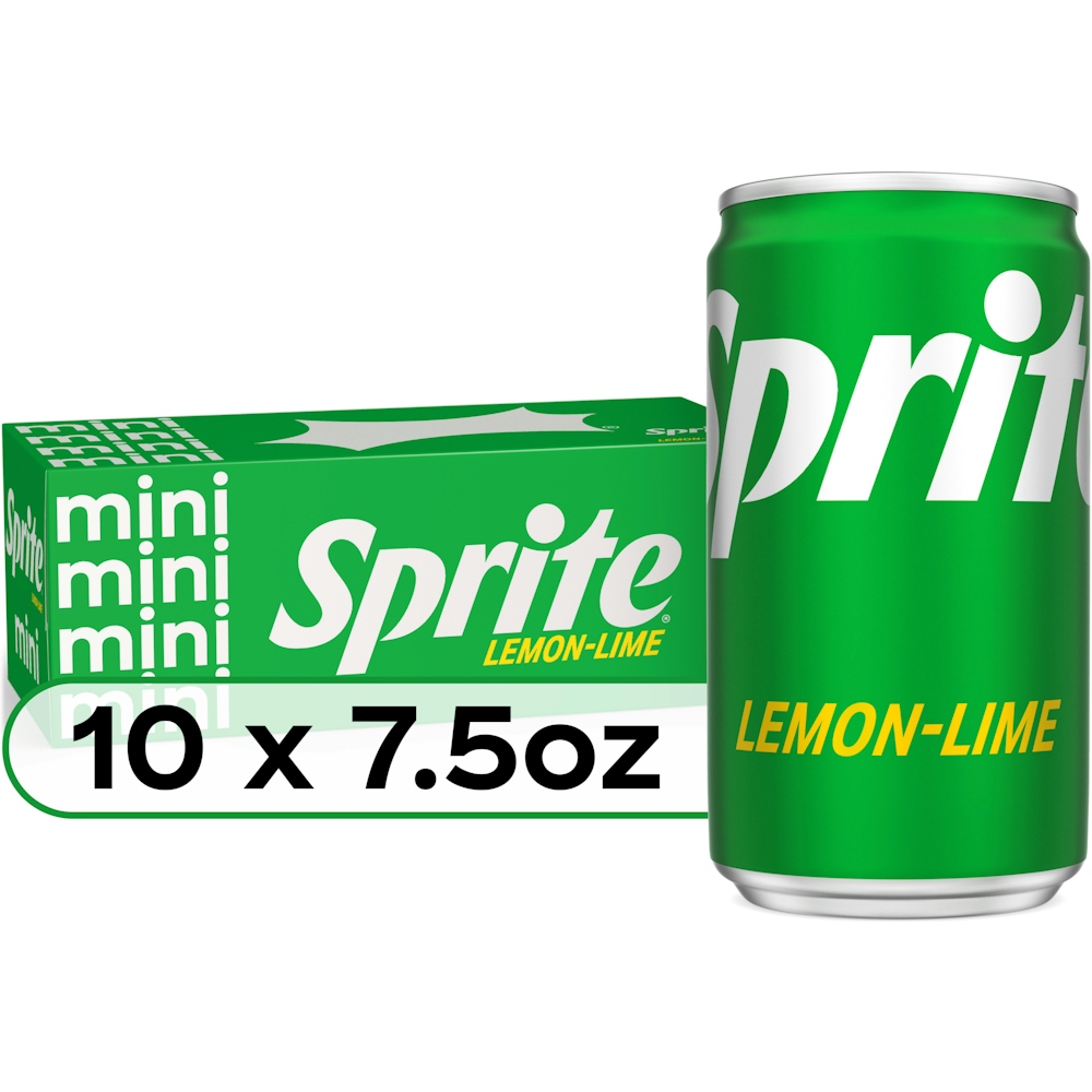 Photo of Sprite Lemon Lime Mini Soda Pop Soft Drink 7.5 Fl Oz 10 Pack Cans
