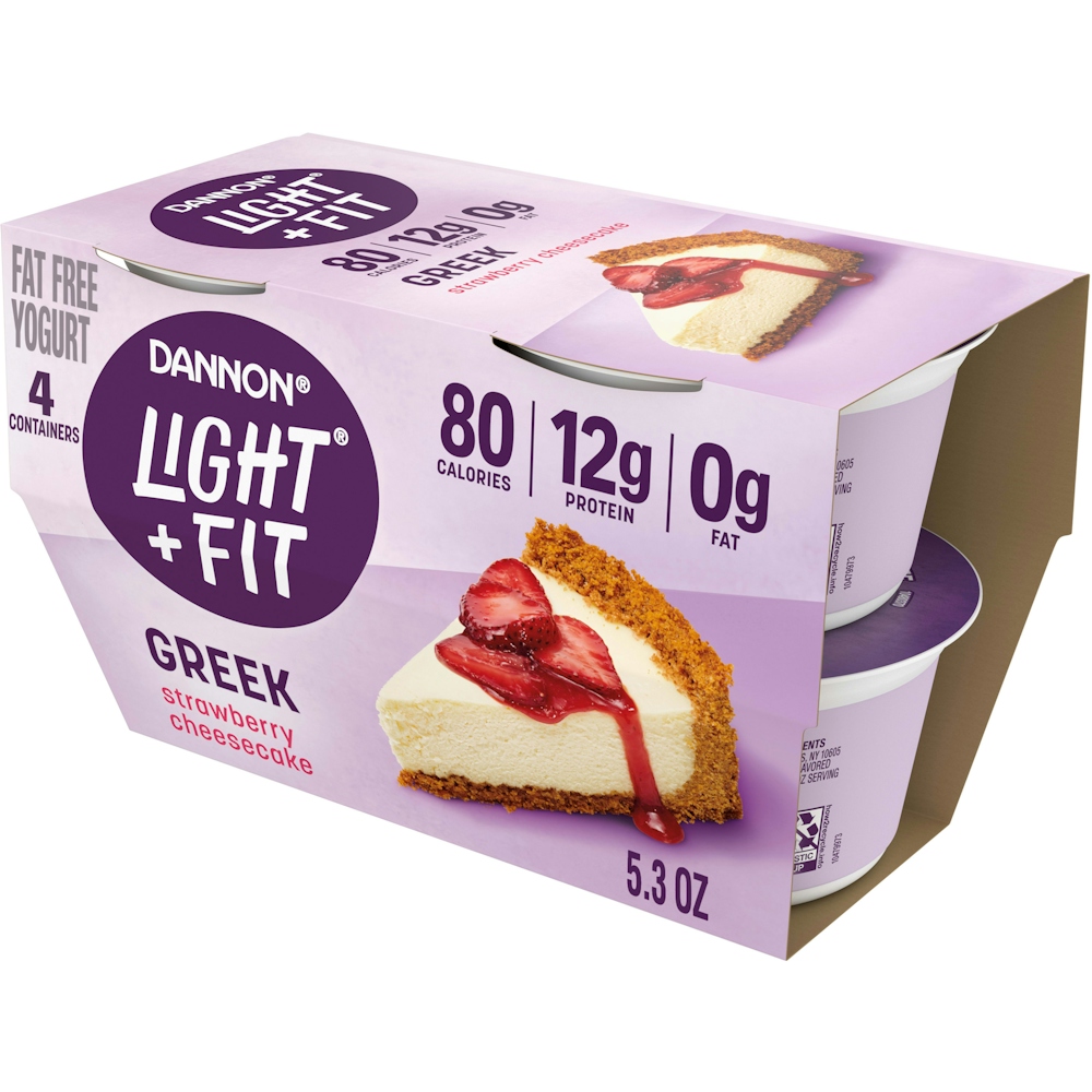 Light + Fit Dannon Fat Free Greek Strawberry Cheesecake Yogurt