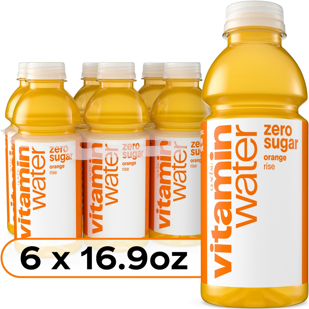 Photo of Vitaminwater Glacéau Zero Sugar Orange Rise Nutrient Enhanced Water Beverage, 16.9 Fl Oz