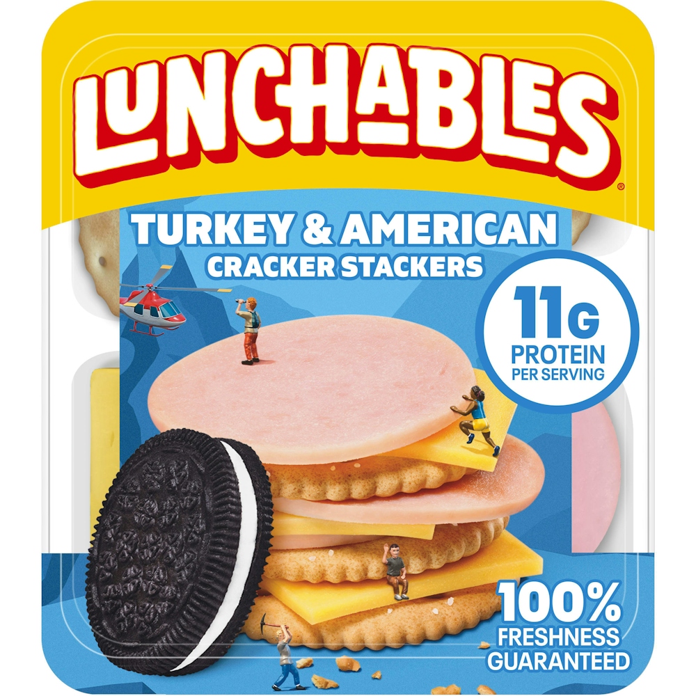 Photo of Lunchables Turkey & American Cracker Stackers With Chocolate Creme Cookies, Tray - 3.2 Ounce
