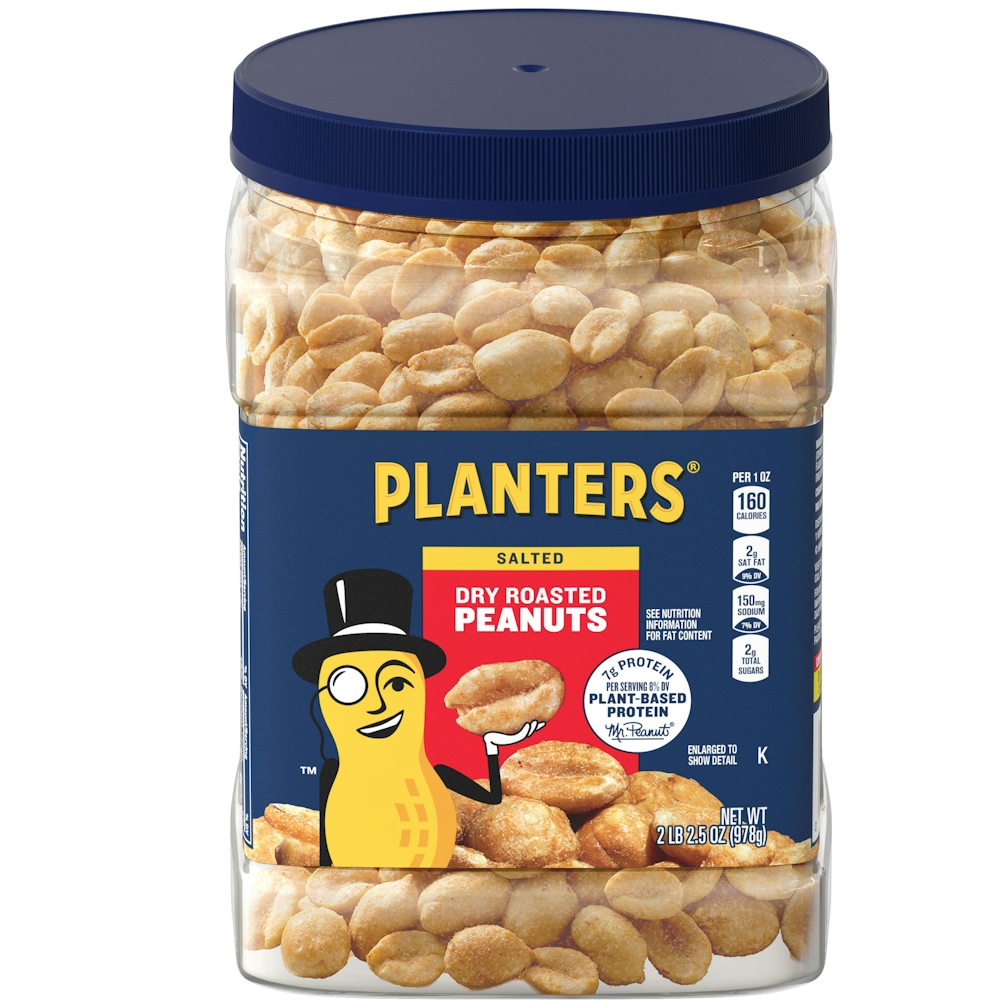 Planter's Peanuts, Dry Roasted, Salted - 34.5 Ounce
