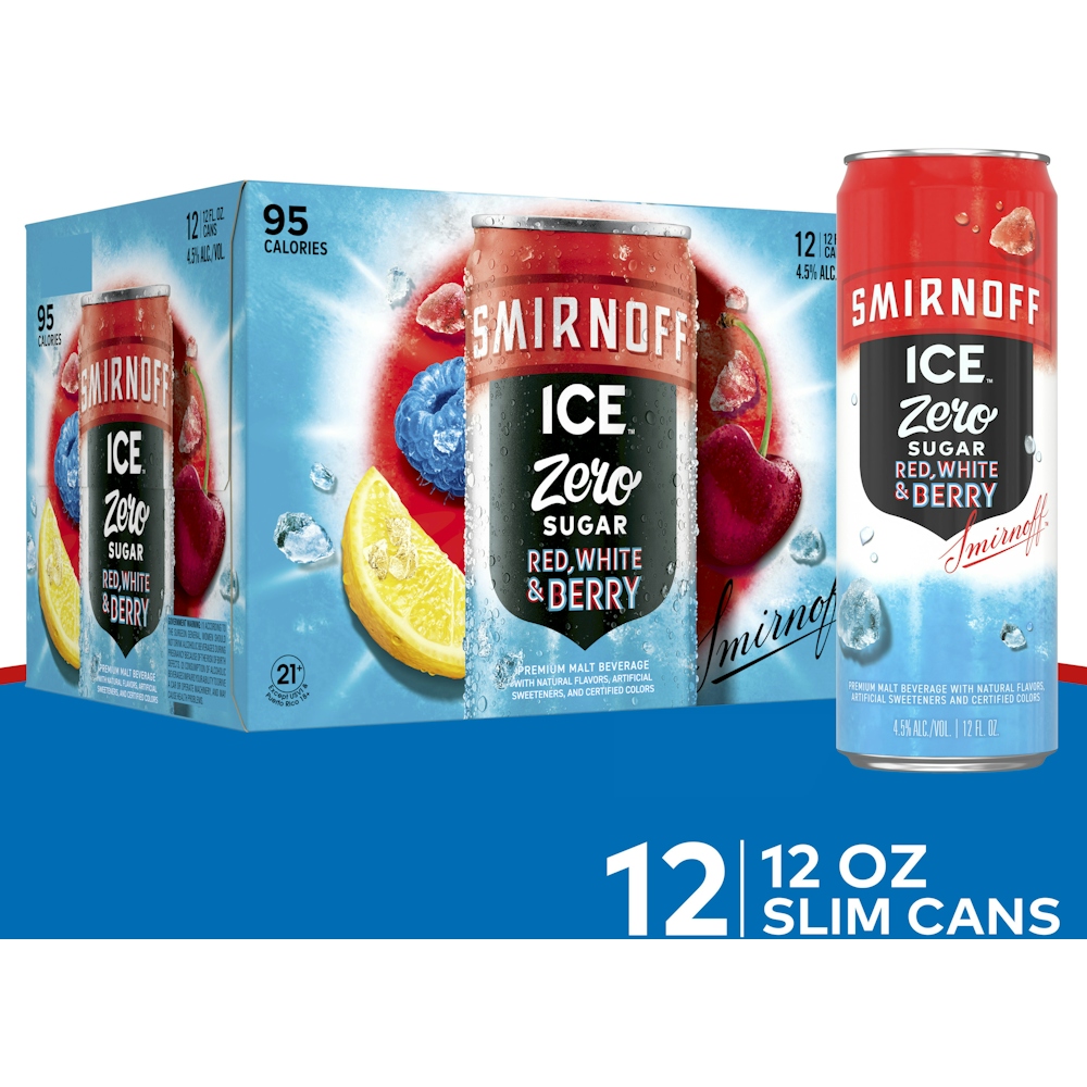 Photo of Smirnoff Red White And Berry Zero Sugar Seltzer Variety 12pk 12oz Cans