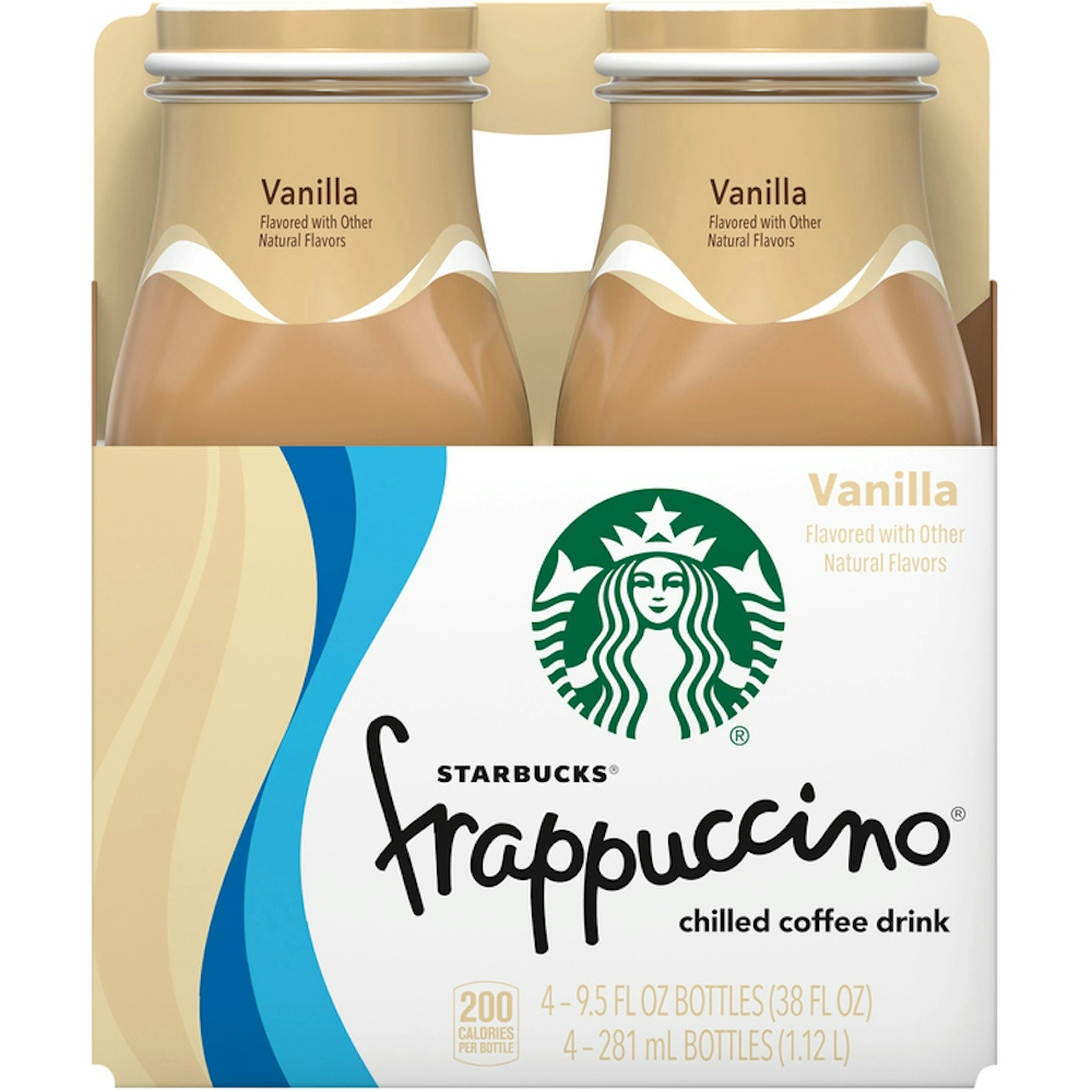 Photo of Starbucks Frappuccino Chilled Coffee Drink Vanilla 9.5 Fl Oz, 4 Count, 38 Fluid Ounce