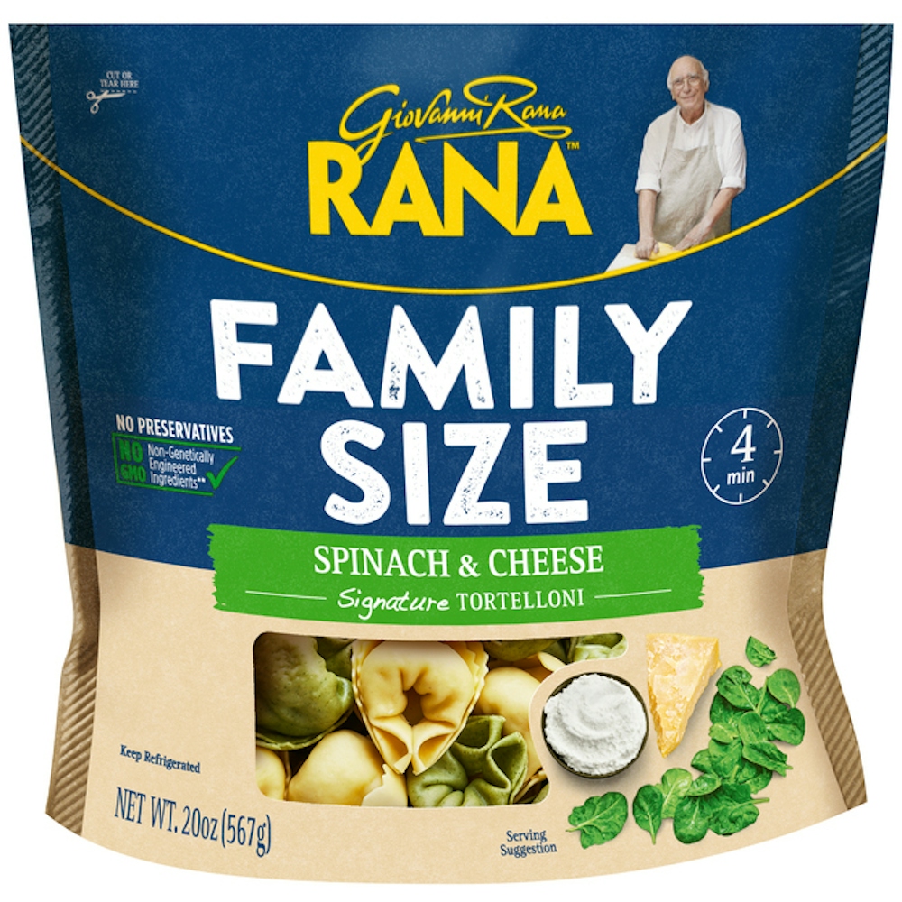 Family Size Tortelloni Thin Pasta, Spinach & Cheese
