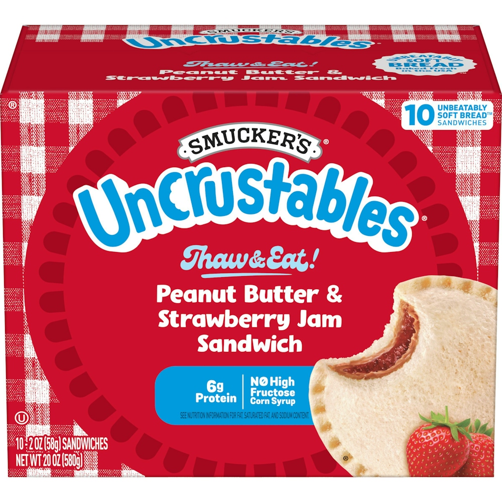 Photo of Smucker's Peanut Butter & Strawberry Jam Sandwiches