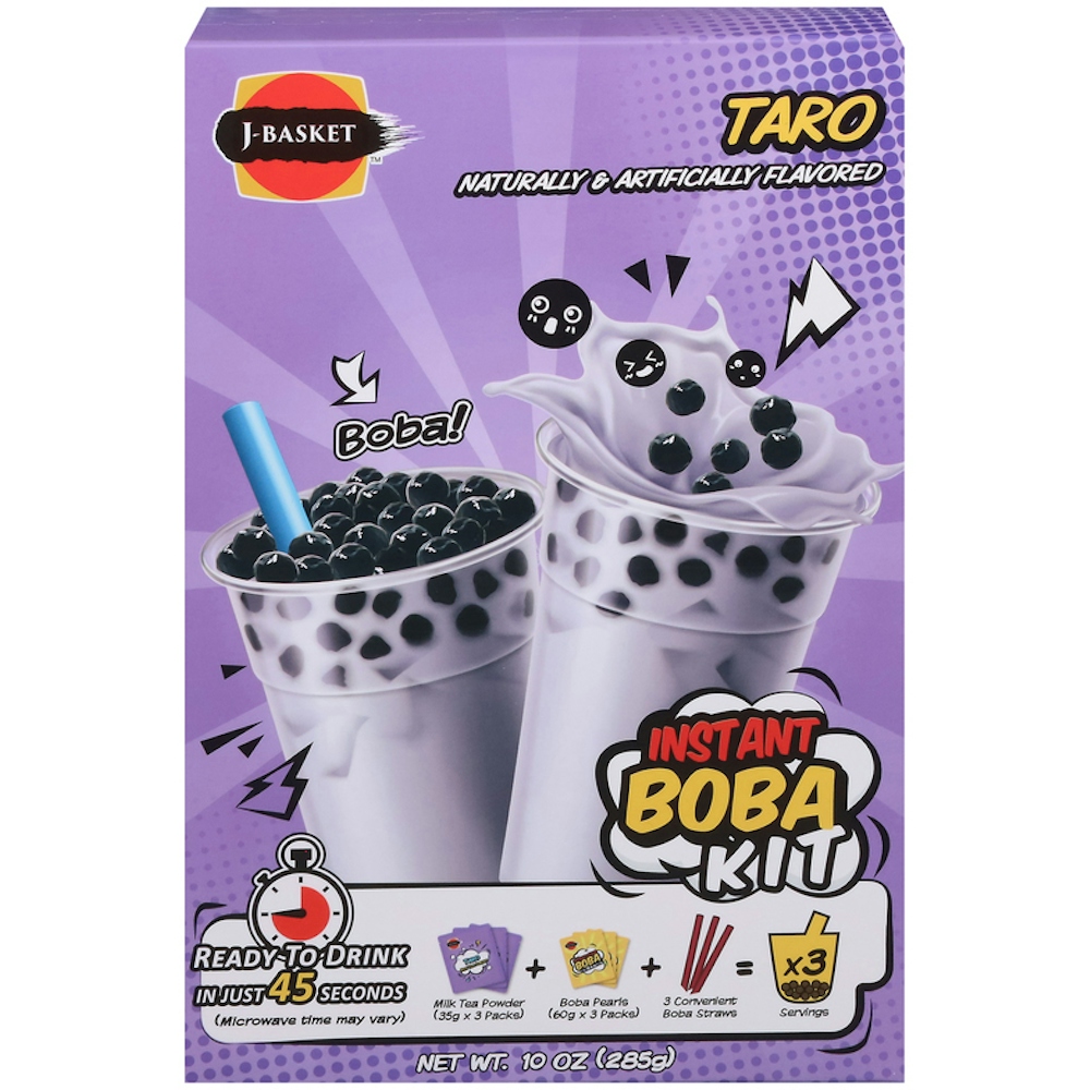 Taro Instant Boba Kit- Milk Tea Powder, Babo Pearls, Convenient Boba Straws, Taro