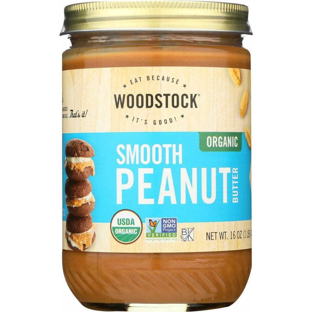 Woodstock Peanut Butter, Organic, Smooth & Salted 16 Oz