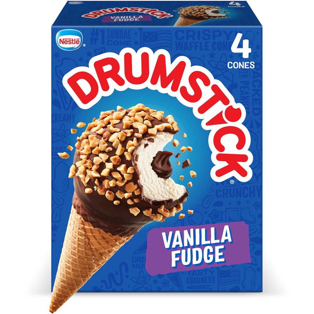 Photo of Drumstick Nestle Vanilla Fudge Frozen Dairy Dessert Cones