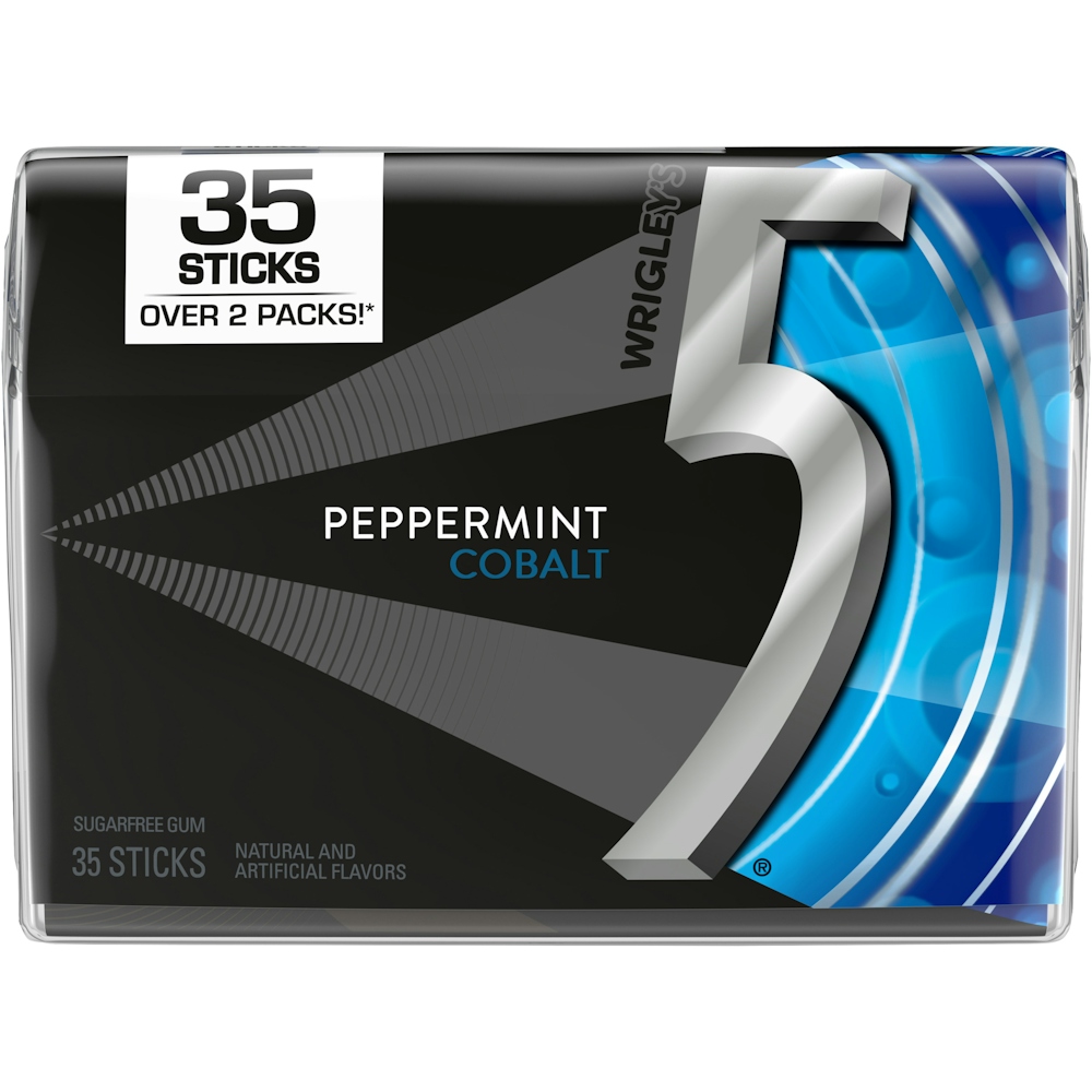 Photo of 5 GUM Peppermint Cobalt Sugar Free Chewing Gum, 35 Stick Pack