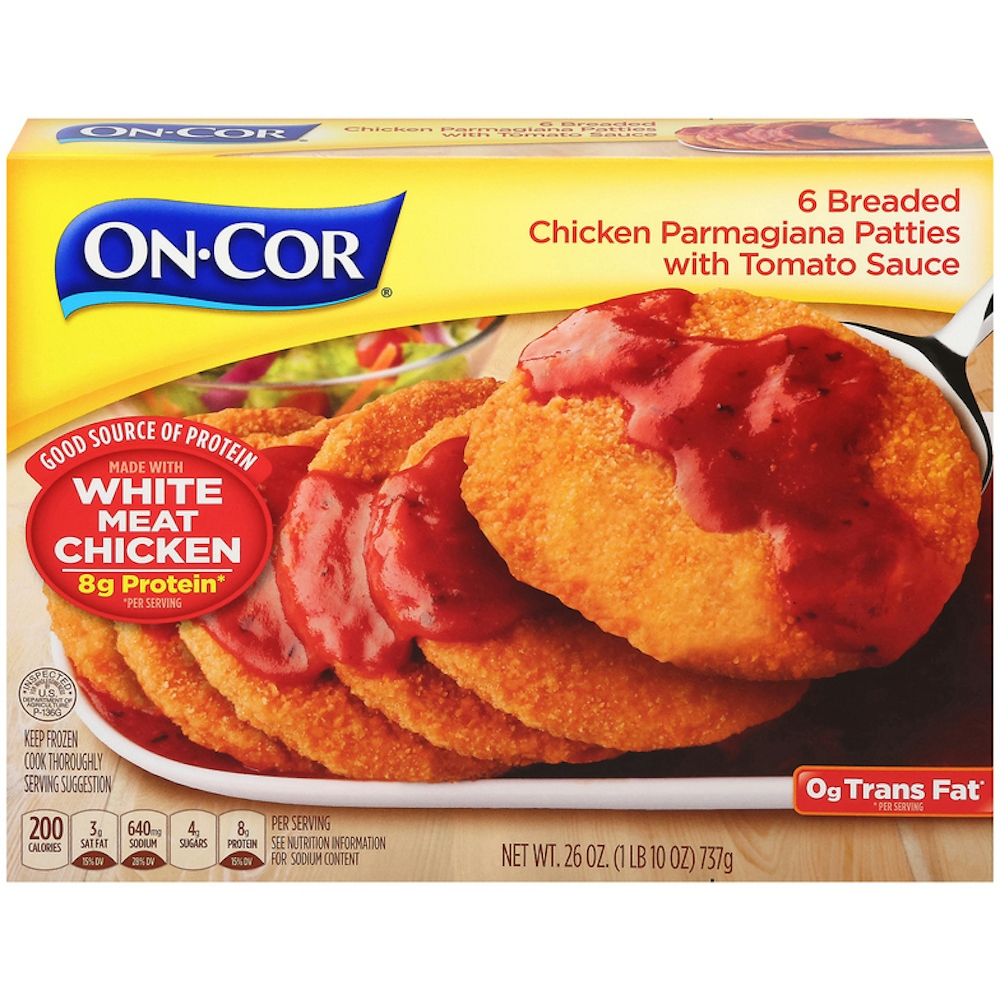 6 Breaded Chicken Parmagiana Patties with Tomato Sauce