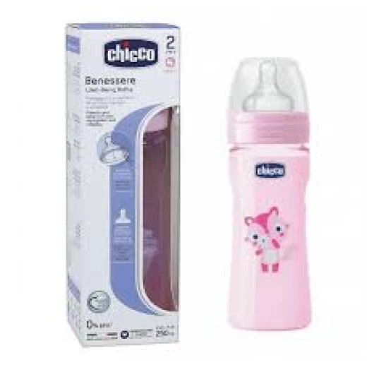 BIBE SILIC ROSA +2M 250ML CHICCO