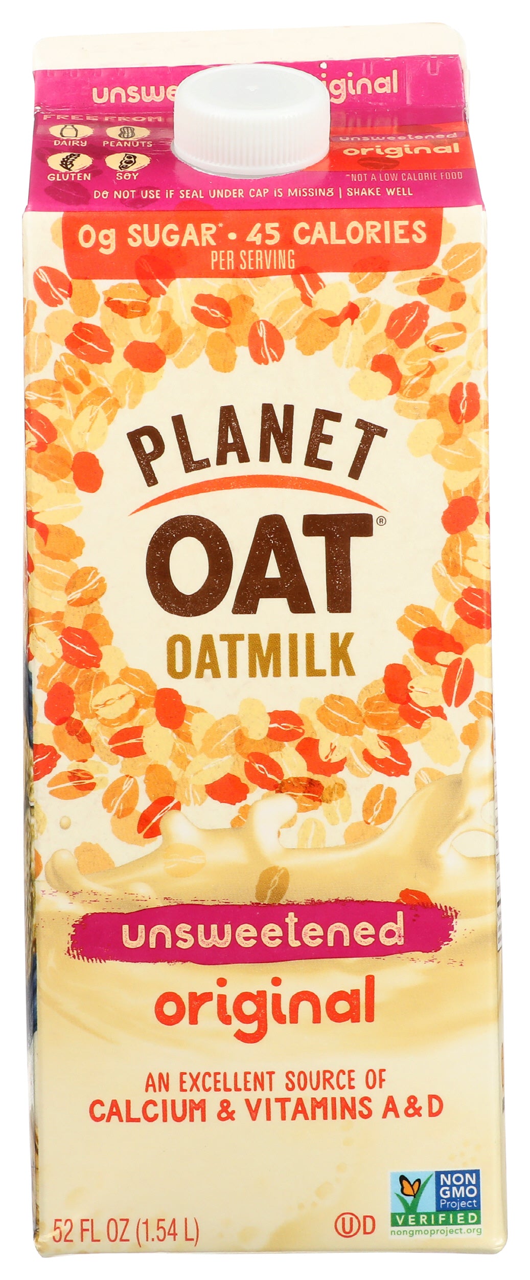 Photo of Planet Oat Oatmilk, Unsweetened, Original 52 Fl Oz