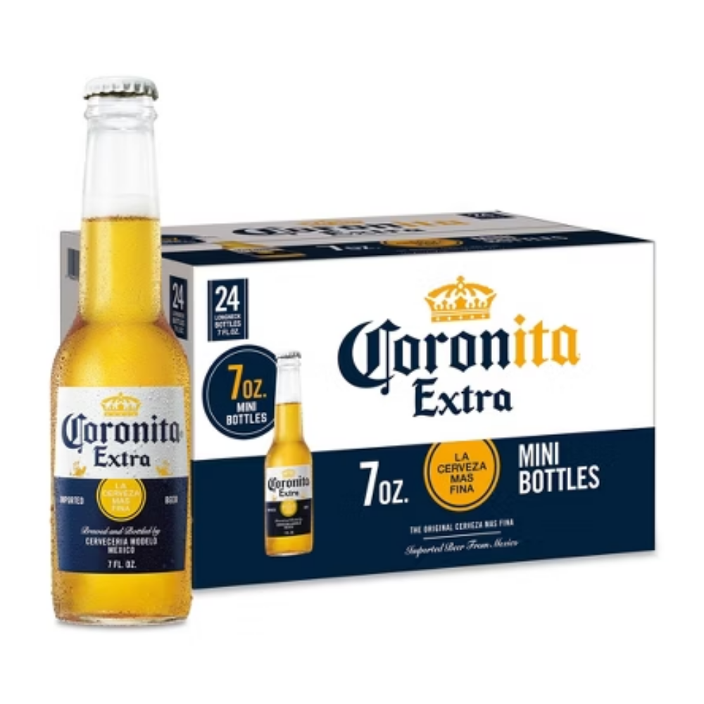 Photo of Corona Extra Coronita Lager Mexican Beer, 24 Pk 7 Fl Oz Mini Bottles, 4.6% ABV