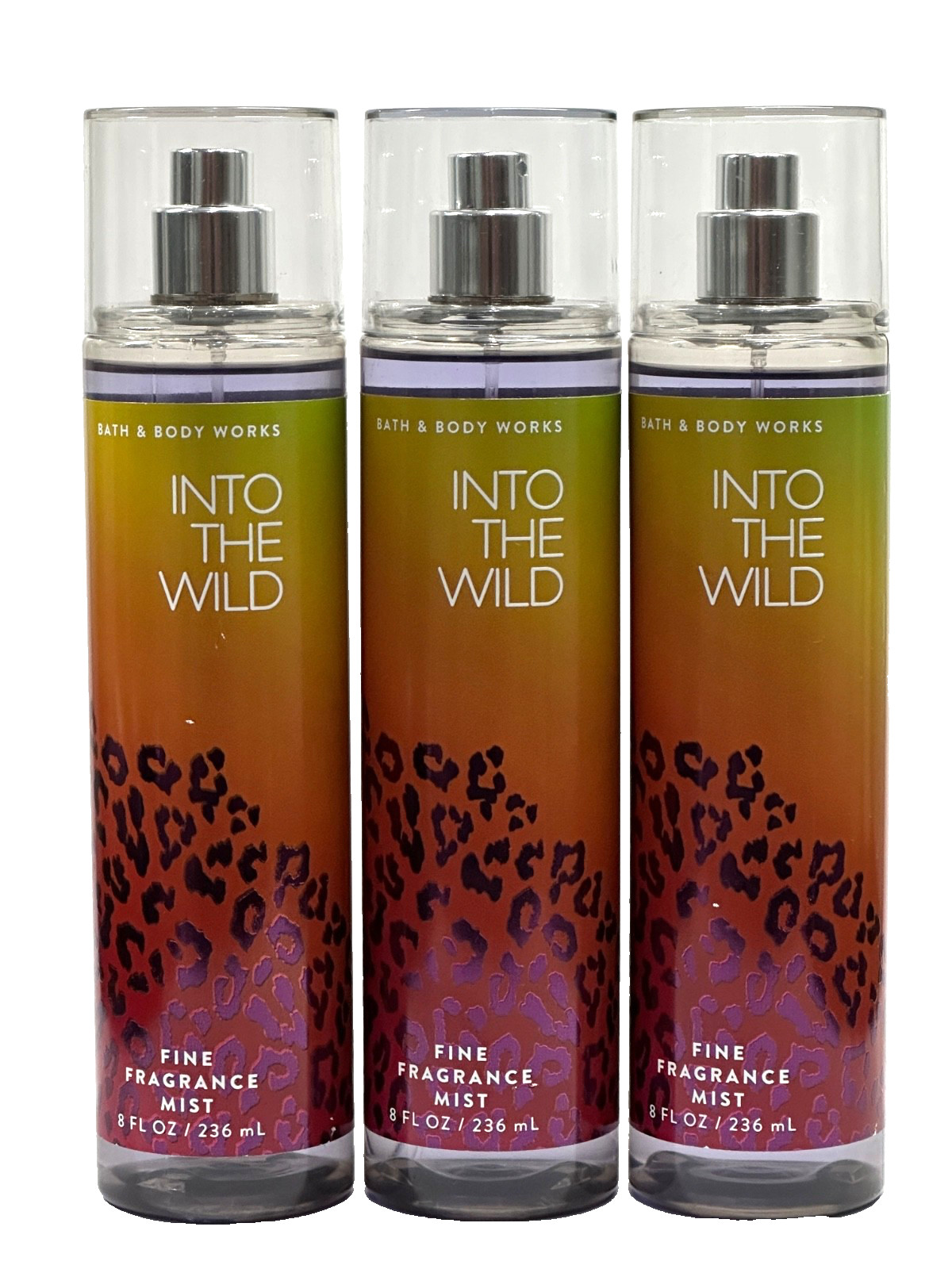 3 Bath & Body Works Into The Wild Women Fragrance Mist Body Spray 8 Fl Oz