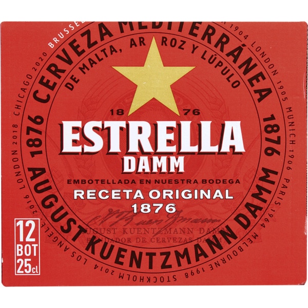 CERVEZA ESTRELLA DAMM BOTELL.25CL P-12