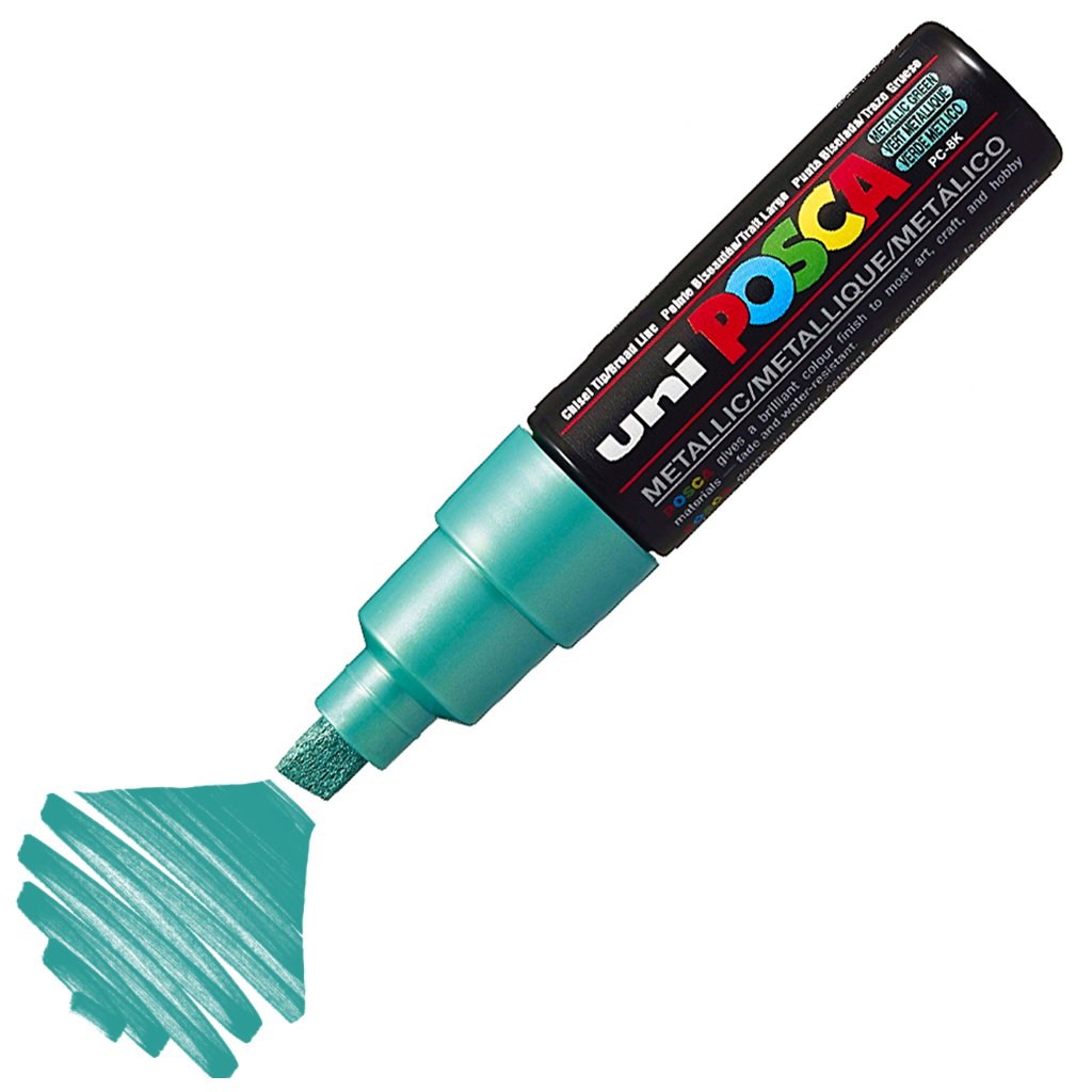 Photo of Posca Uni PC 8K Paint Marker Metallic Green