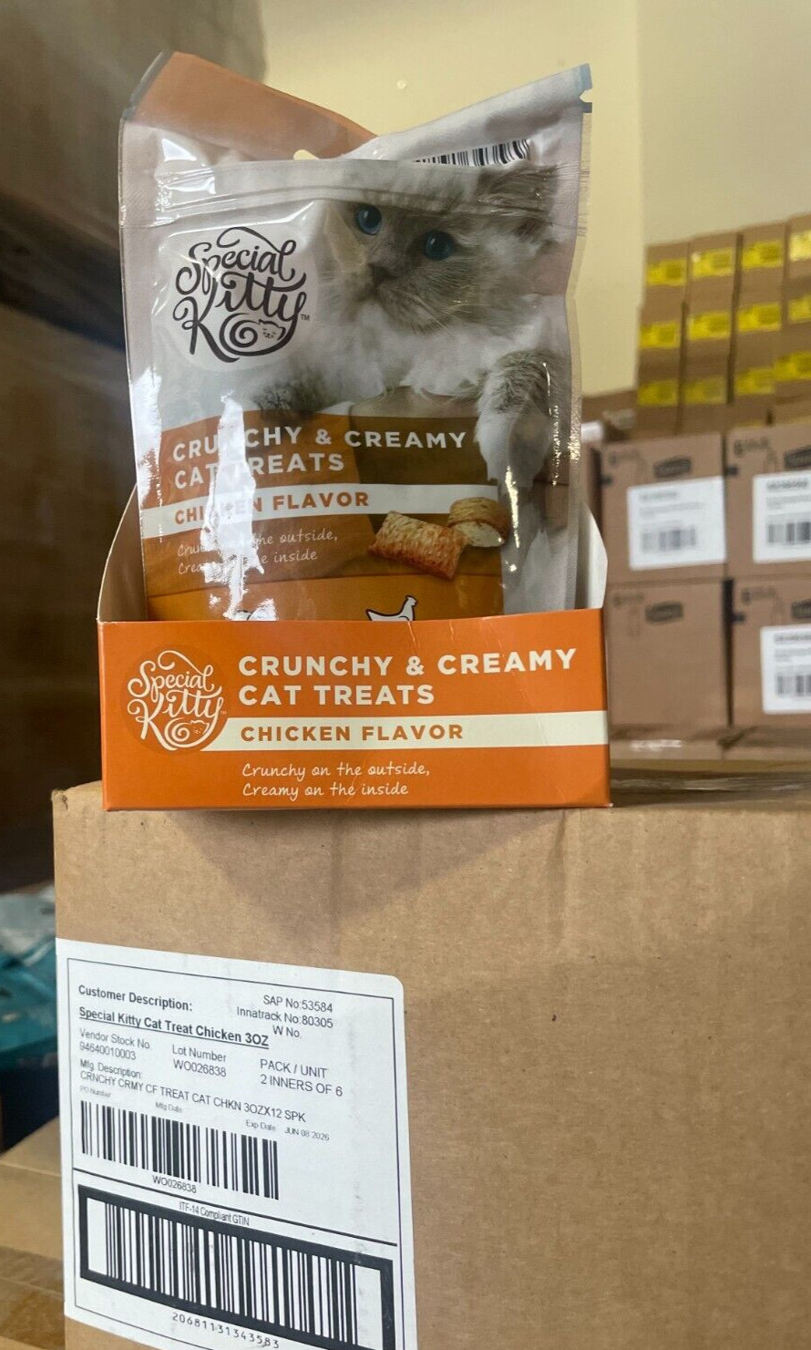 Special Kitty Crunchy & Creamy Cat Treats, Chicken Flavor, 3 Oz