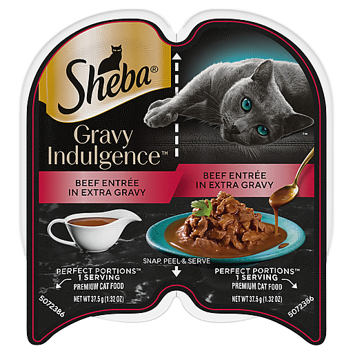 Sheba Cat Food, Premium, Beef Entree In Extra Gravy