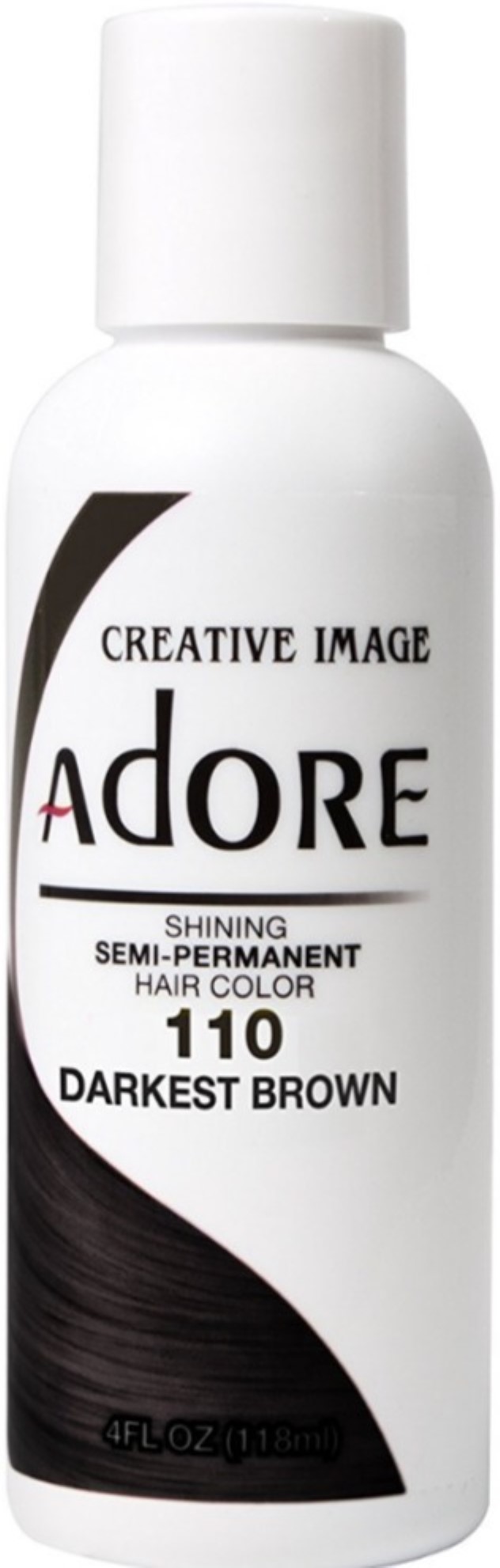 Photo of Adore Semi - Permanent Hair Color, 110 Darkest Brown, 4 Fl Oz/118 mL