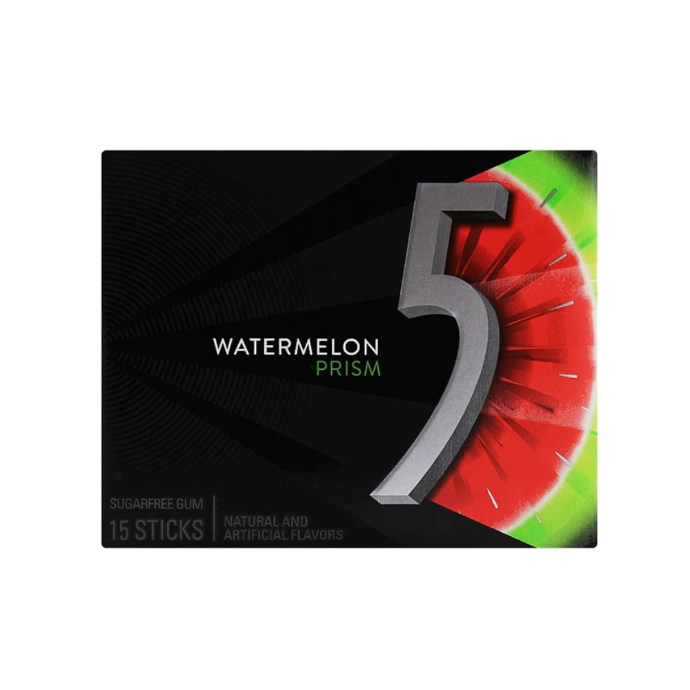Photo of 5 Gum Watermelon Prism 15 Sticks Pack