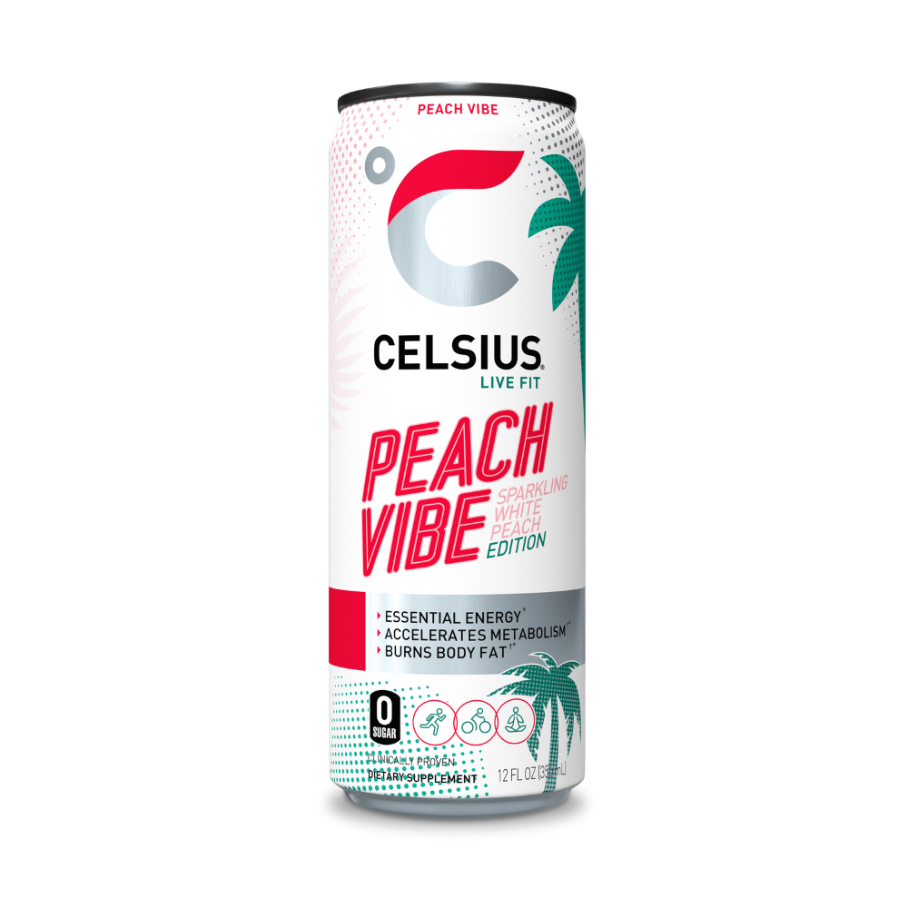 Photo of Celsius Sparkling Peach Vibe Energy Drink - 12 Fl Oz Can
