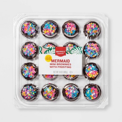 Mermaid Mini Brownies Tiny Treats with Frosting, Mermaid Mini Brownies