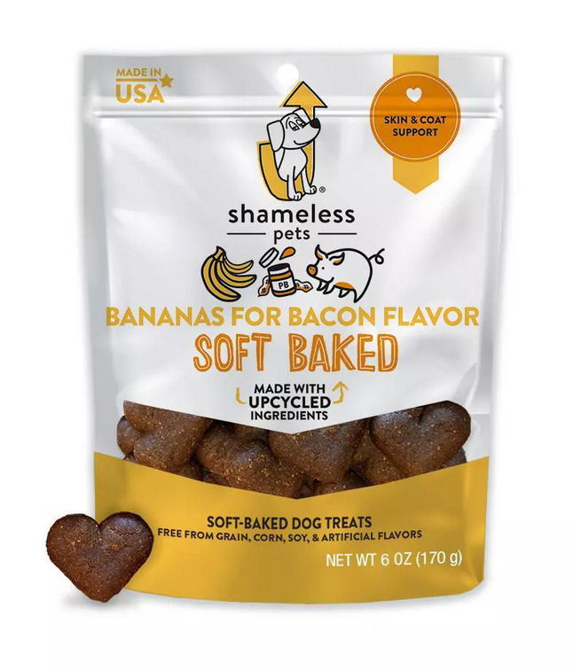Shameless Pets Bananas For Bacon Soft Baked Dog Treat, 6 Oz