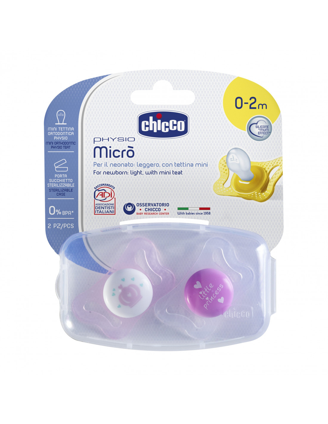 XUMET MICRO SIL. ROSA 0-6M 2U. CHICCO