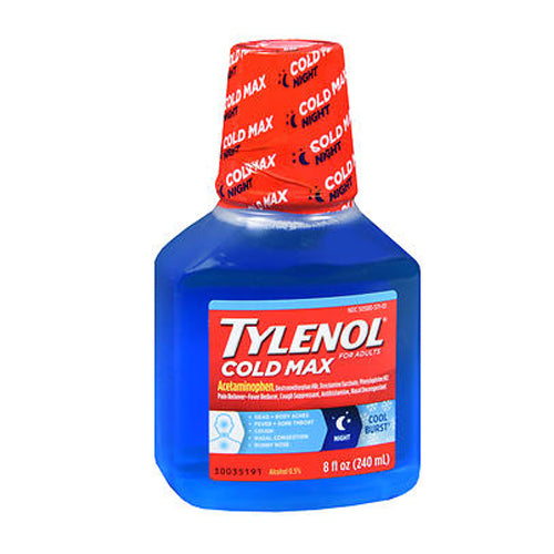 Tylenol Cold Max, Night, For Adults, Cool Burst 8 Oz