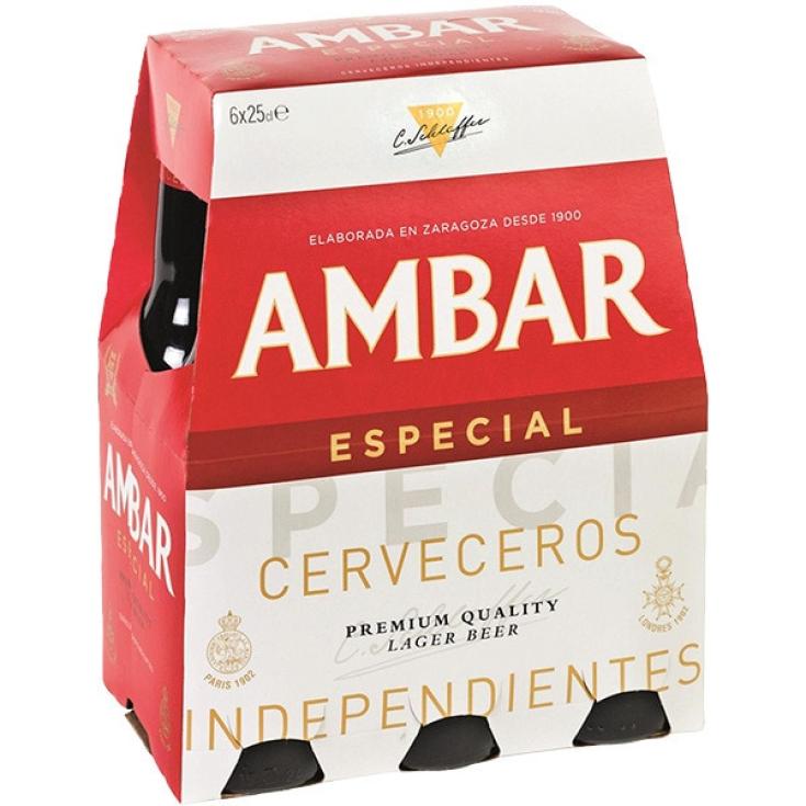 CERVEZA AMBAR ESPECIAL 25CL P-6