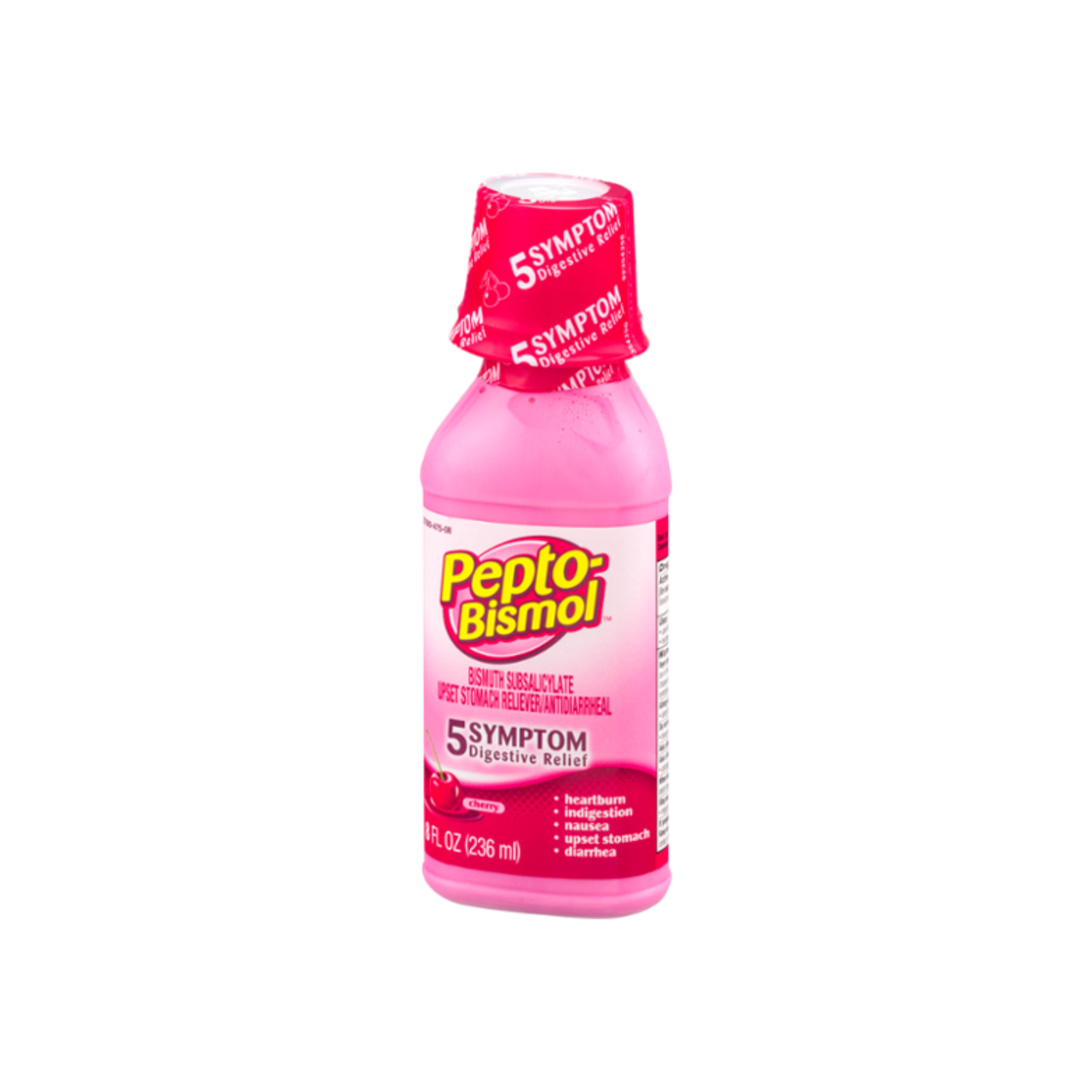 Pepto-Bismol Cherry Liquid 5 Symptom Medicine – Including Upset Stomach & Diarrhea Relief 8 Oz