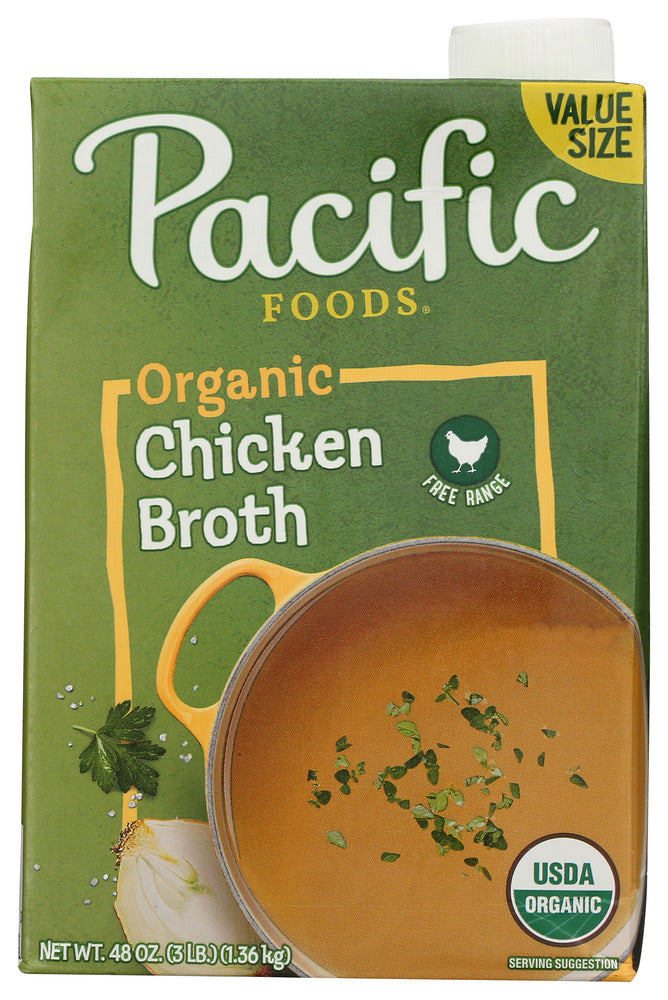 Pacific Foods Organic Free Range Chicken Broth, 48 Oz Carton