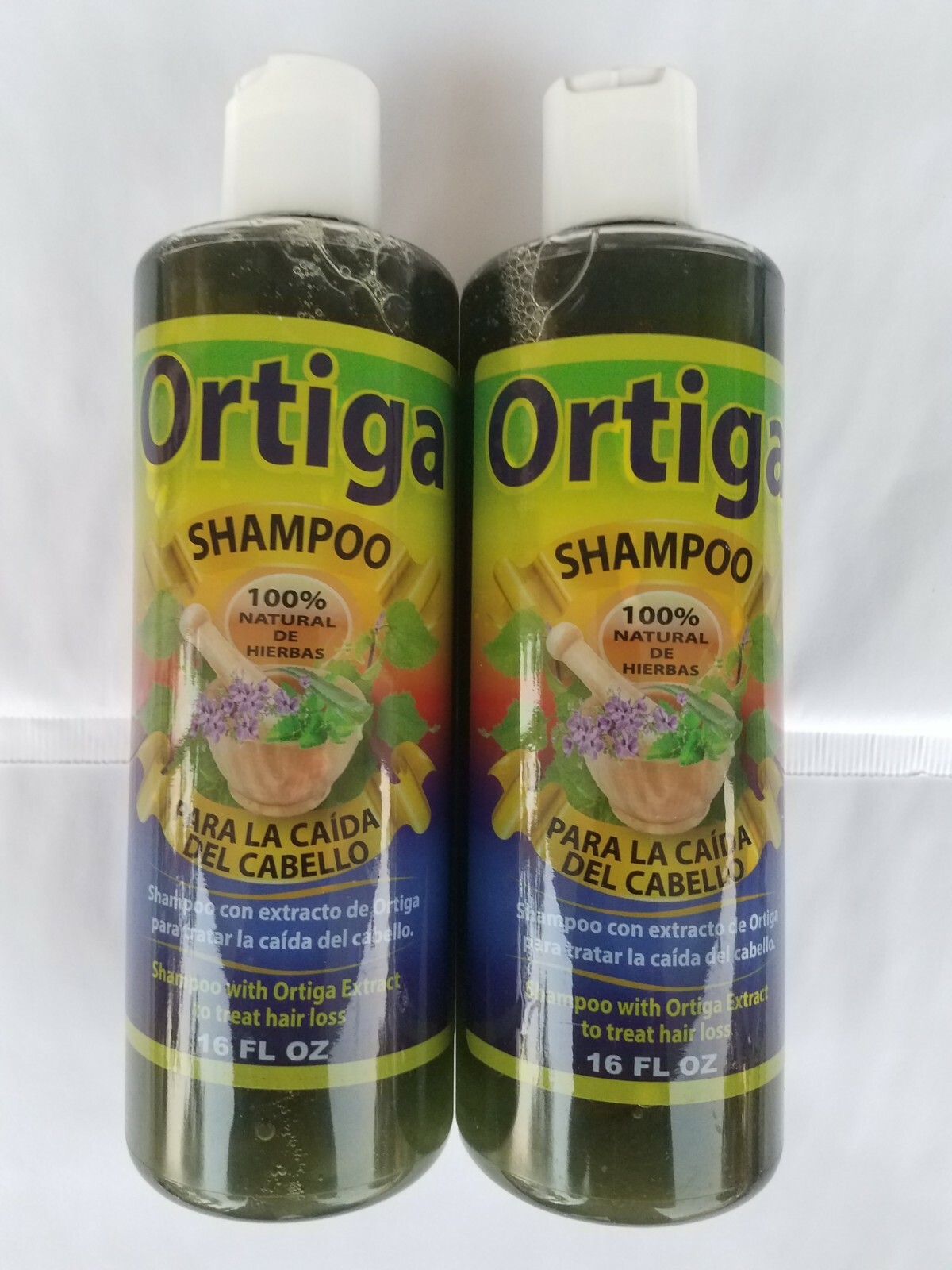 Gmj Herbal Products 2 Shampoo With Ortiga Extract To Treat Hair Loss 16 Fl Oz Each 100 % Natural