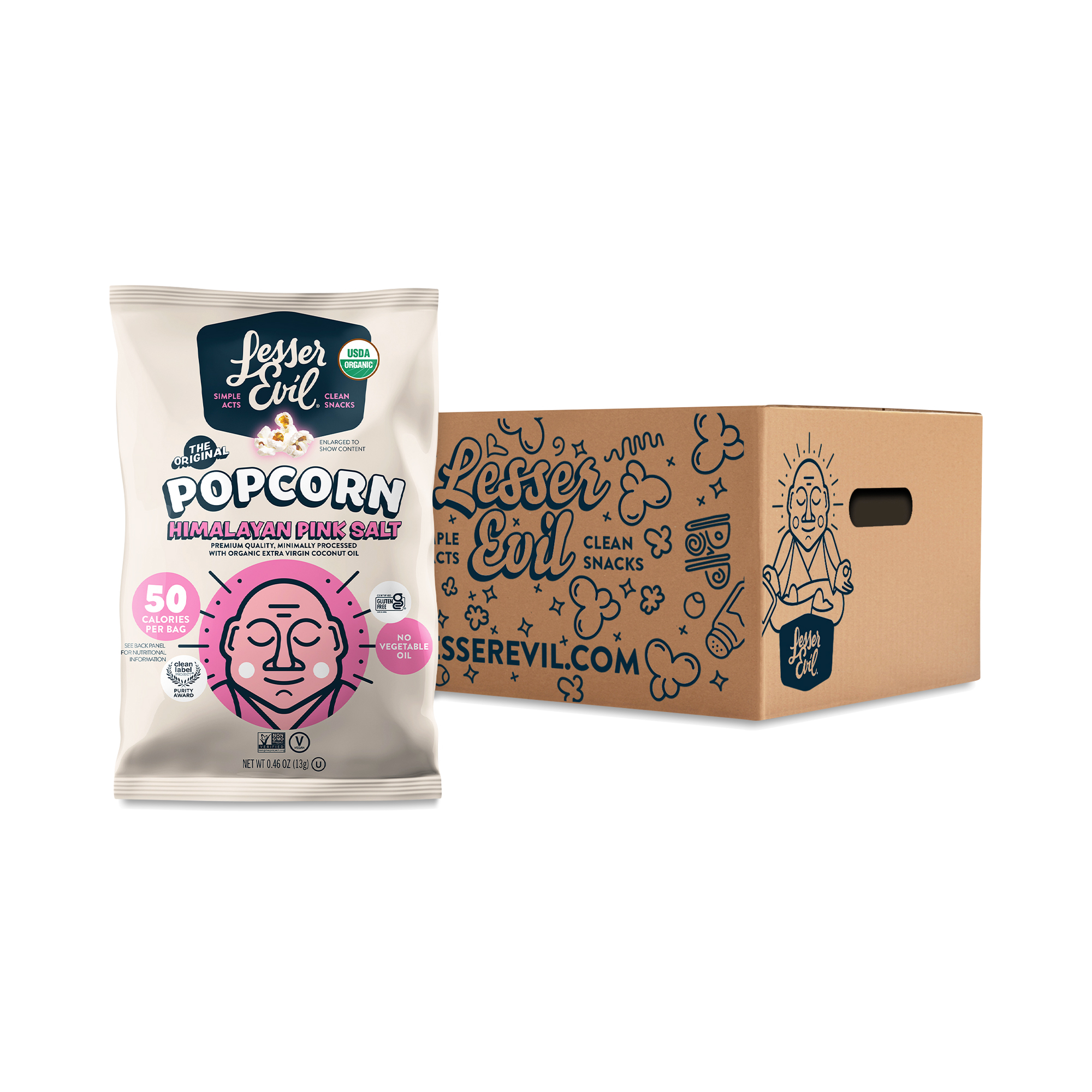 LesserEvil Himalayan Pink Salt Organic Popcorn