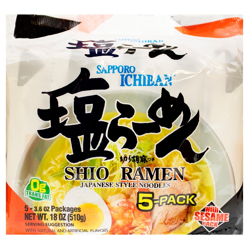 Photo of Sapporo Ichiban Ramen Shio Salt Pack Of 5, 17.5 Oz
