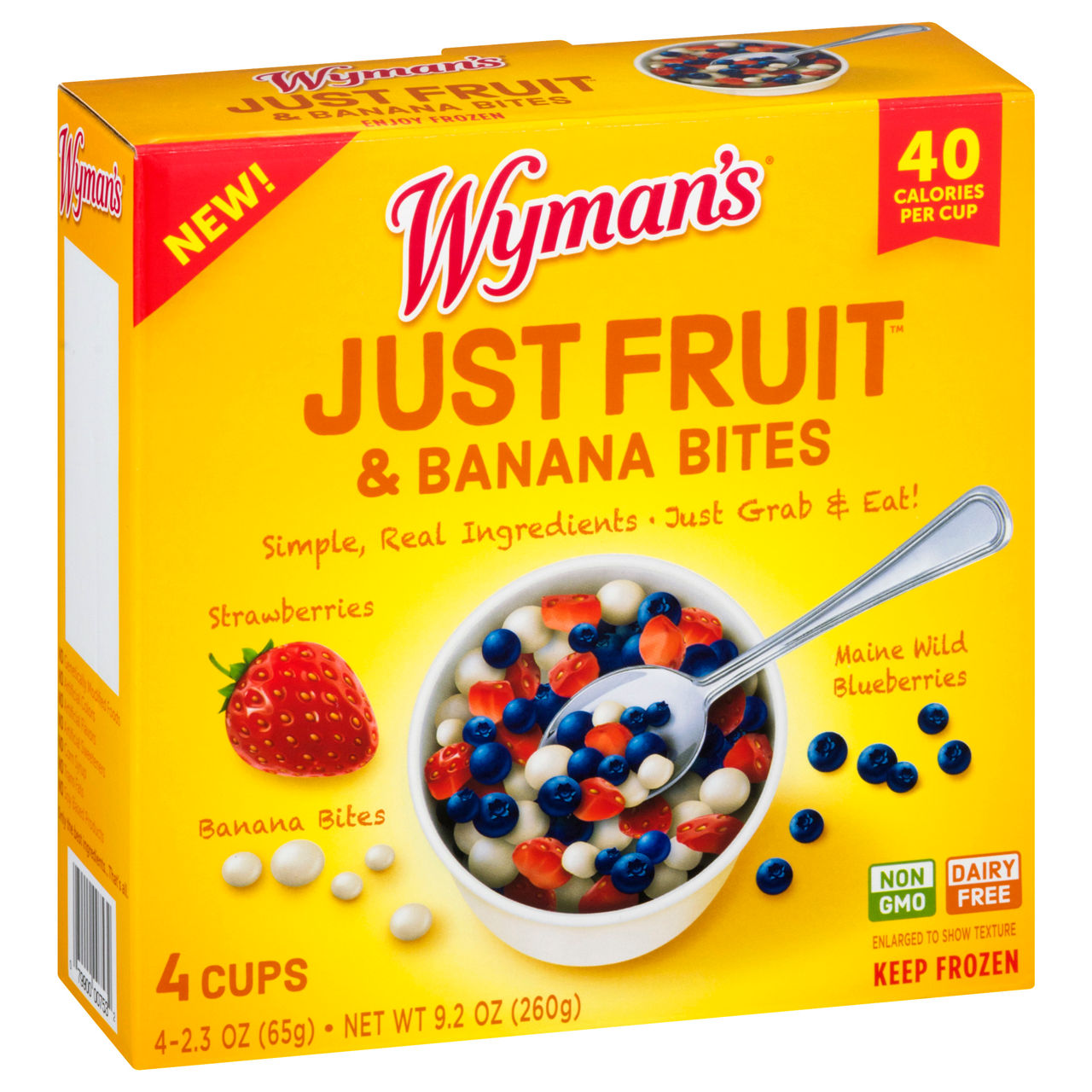 Photo of Wyman's Just Fruit & Banana Bites, Strawberries, Maine Wild Blueberries